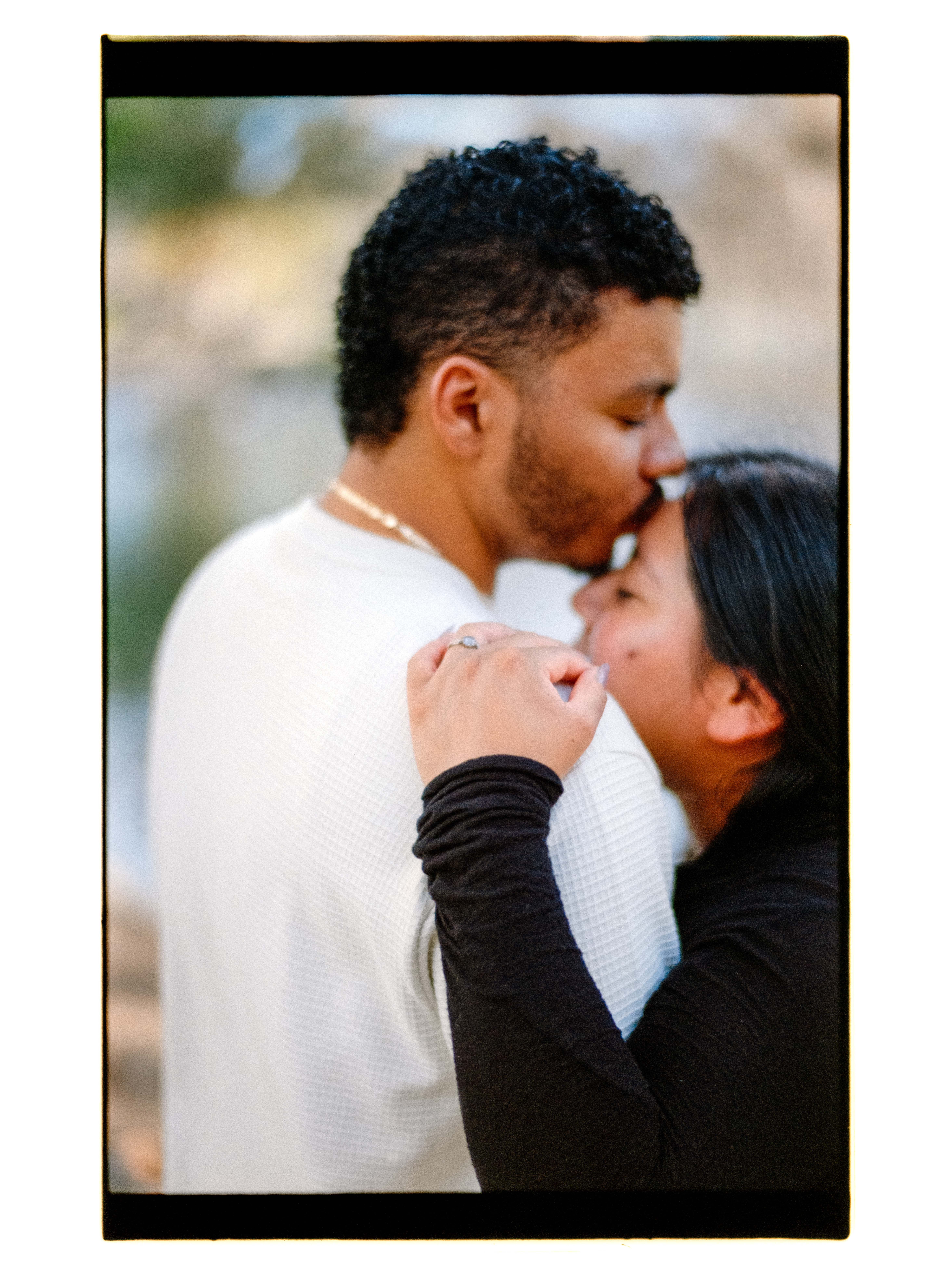 Studio portrait of the couple together